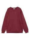 Msgm Embossed-logo Sweatshirt In Red