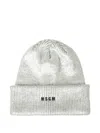 Msgm Embroiderd-logo Beanie In Gray