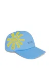 Msgm Embroidered Cap In Blue