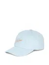 Msgm Embroidered Cap Hat In Blue