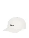 Msgm Baseball Cap With Logo In White