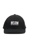 Msgm Embroidered-logo Cap In Black