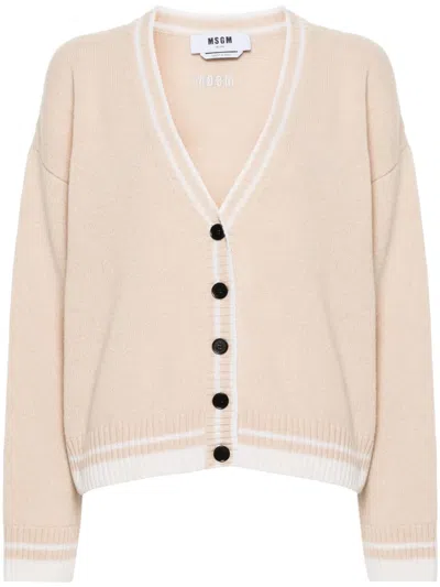 MSGM EMBROIDERED-LOGO CARDIGAN