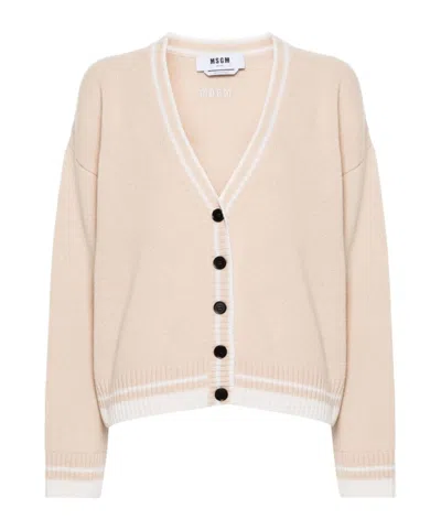 MSGM EMBROIDERED-LOGO CARDIGAN