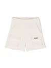 Msgm Embroidered-logo Cargo Shorts In White
