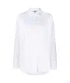 Msgm Embroidered-logo Cotton Shirt In White