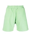 Msgm Embroidered Logo Cotton Shorts In Green