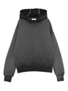 Msgm Embroidered-logo Hoodie In Gray