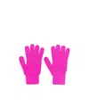 Msgm Embroidered-logo Knitted Gloves In Pink
