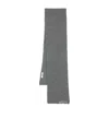 Msgm Embroidered-logo Knitted Scarf In Gray