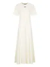 Msgm Knee Length Dress Crew Neck In White