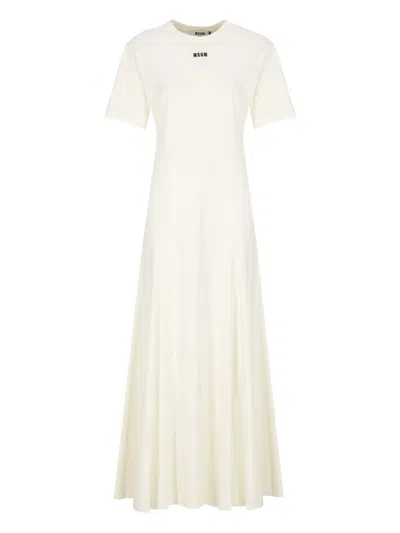 MSGM EMBROIDERED-LOGO MAXI DRESS