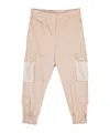 Msgm Embroidered-logo Mesh-panelling Trousers In Pink