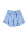 Msgm Embroidered-logo Skirt In Blue