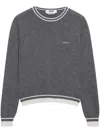 Msgm Wool Blend Knit Crewneck Sweater In Grey