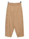 Msgm Embroidered-logo Tapered Trousers In Brown