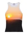 Msgm Multicolor Tanzanian Sunset Tank Top In Multicolor