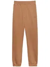 Msgm Embroidered-logo Track Pants In Brown