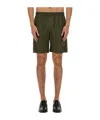Msgm Elastic Waistband Cupro Bermuda Shorts In Multicolor