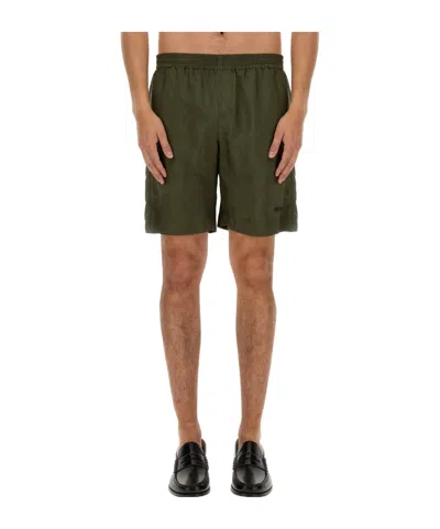 MSGM MSGM LOGO EMBROIDERED THIGH-LENGTH SHORTS
