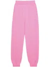 Msgm Embroidered-logo Trousers In Pink