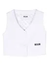 Msgm Embroidered-logo Waistcoat In White