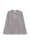 Msgm Embroidered Long-sleeve T-shirt In Grey