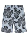 Msgm Striped Hibiscus Printed Shorts