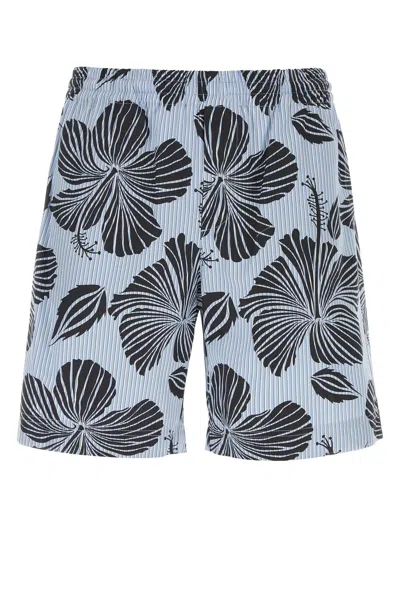 MSGM EMBROIDERED POPLIN BERMUDA SHORTS