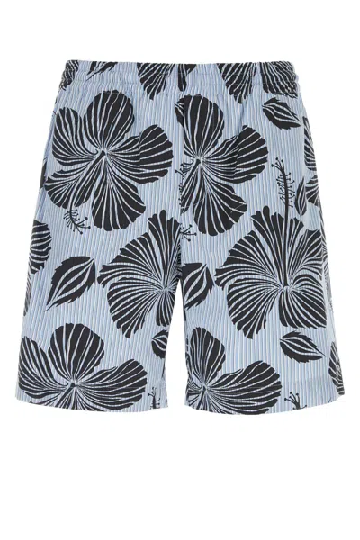 Msgm Embroidered Poplin Bermuda Shorts
