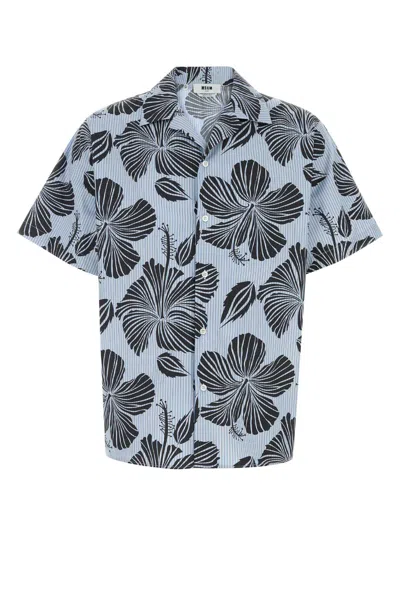 Msgm Embroidered Poplin Shirt