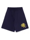 Msgm Embroidered Shorts In Blue