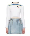 Msgm Embroidered Sweater In White