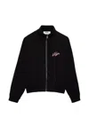 Msgm Embroidered Zip Sweatshirt In Black