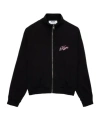 Msgm Embroidered Zip Sweatshirt In Black