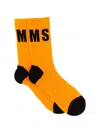 Msgm Embroidered-logo Socks In Orange