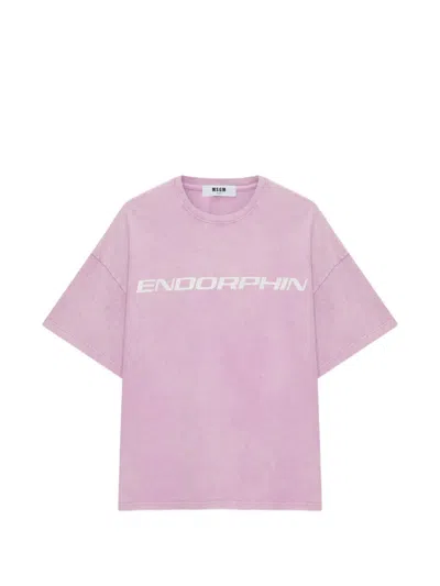 Msgm Endorphin T-shirt In Burgundy