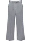 Msgm Eyelet-detail Tailored Trousers In Gray