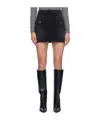 Msgm Eyelet-embellished Denim Miniskirt In Black