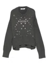Msgm Eyelet-embellished Jumper In Gray