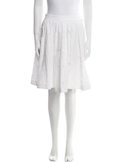 Pre-owned Msgm Eyelet Trim Knee-length Skirt W/ Tags In White