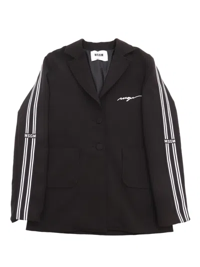 MSGM FABRIC TECNICAL BLAZER GIRL NERO/BLACK