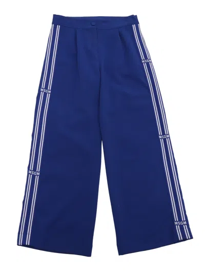 MSGM FABRIC TECNICAL PANTS GIRL ROYAL
