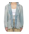 Msgm Blue Faded Denim Jacket In Light Blue