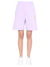 Msgm "fantastic Green" Bermuda In Lilac