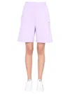 Msgm "fantastic Green" Bermuda In Purple