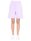 Msgm "fantastic Green" Bermuda In Purple