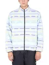 Msgm Multicolor Abstract Mock Collar Jacket In Multi