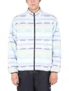 Msgm Zip-up Funnel Neck Jacket In Multicolour