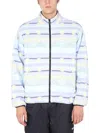 Msgm Zip-up Funnel Neck Jacket In Multicolour